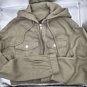 Olive Green Hooded Jacket